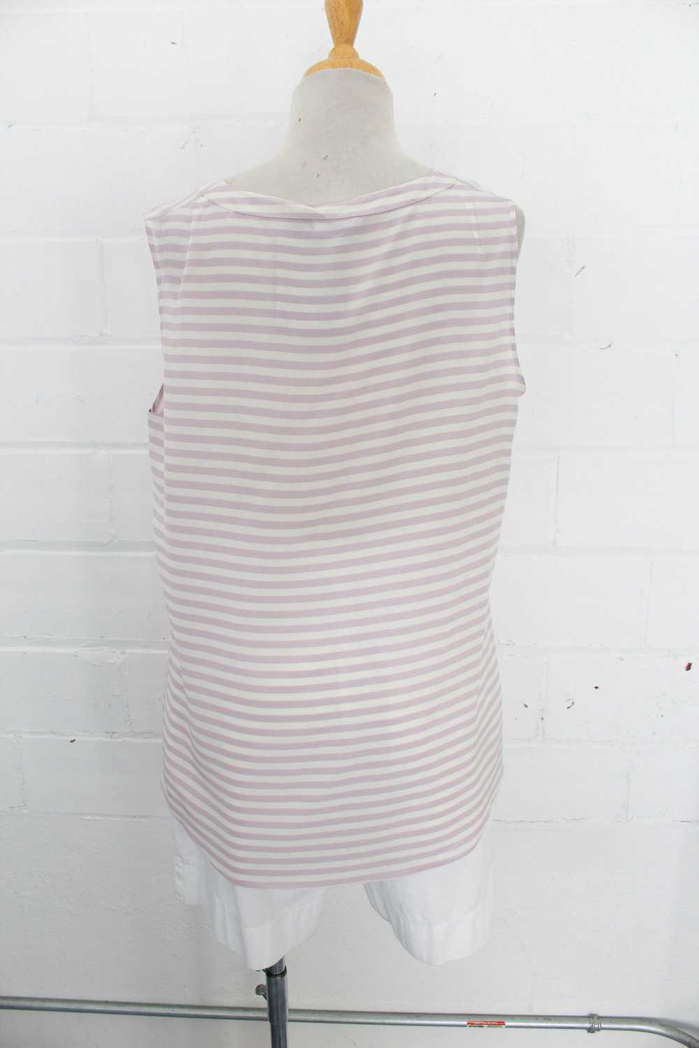 Silk Akris Punto Lilac Striped Tank Top, Large - image 8