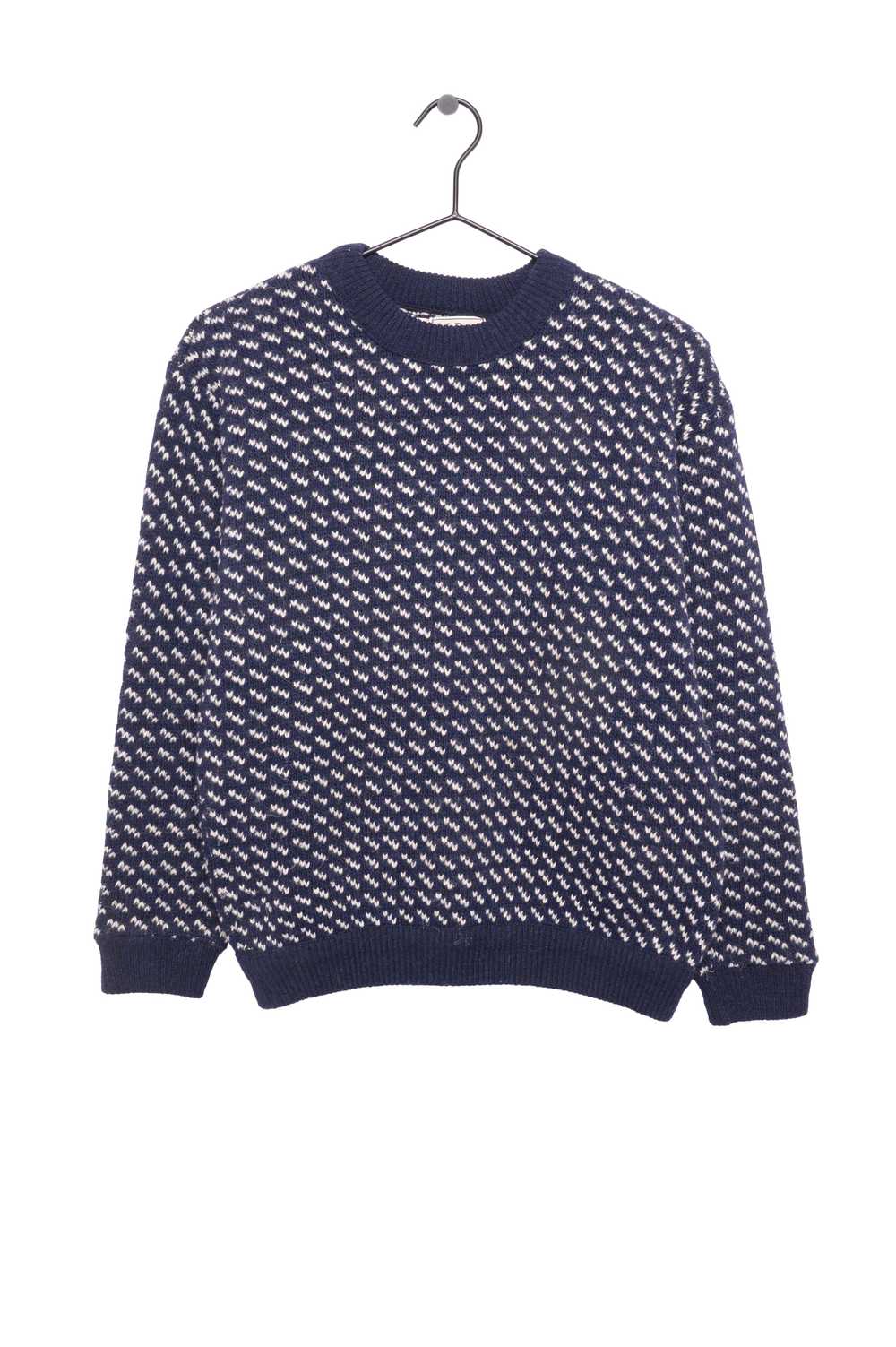Navy Dotted Wool Sweater - image 1