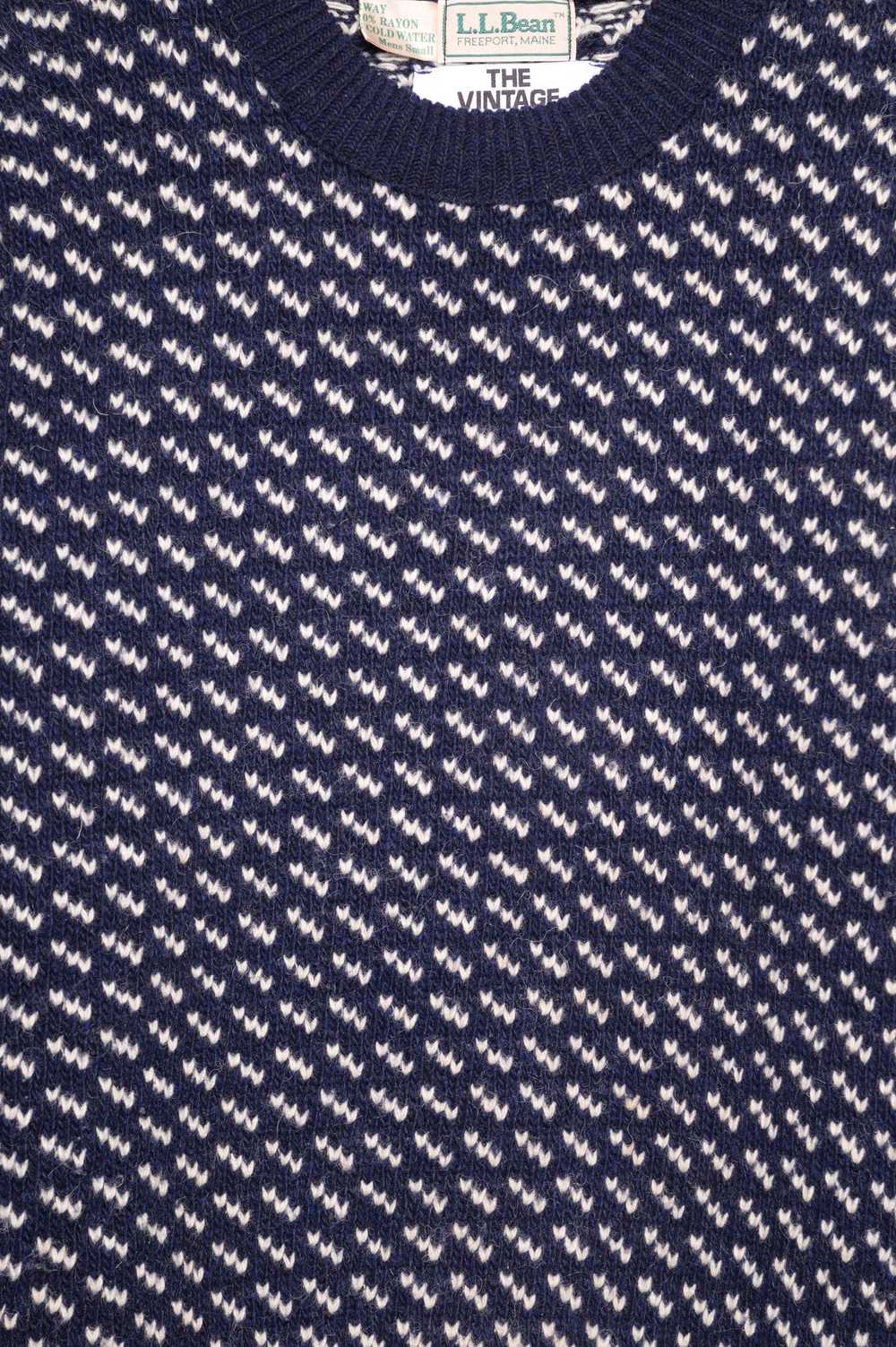 Navy Dotted Wool Sweater - image 2