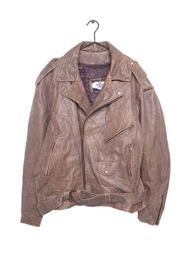 Faded Leather Moto Jacket