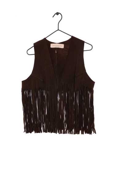 Brown Fringe Leather Vest