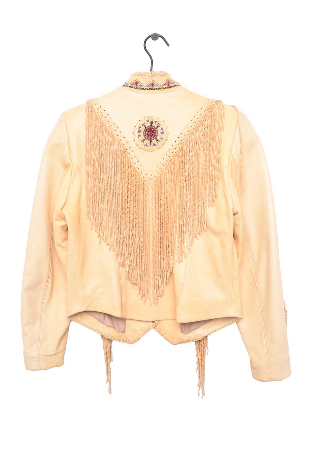 Beaded Fringe Leather Jacket - image 2