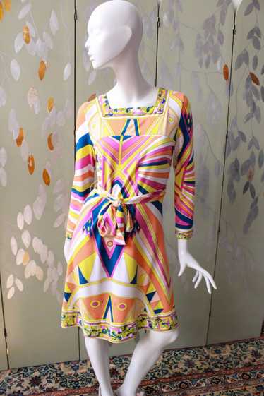 Emilio Pucci Patterned Silk Jersey Dress, Medium