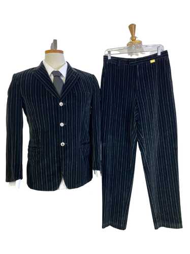 Mid 1990s Vintage Versace 2-Piece Suit, Black/ Bro
