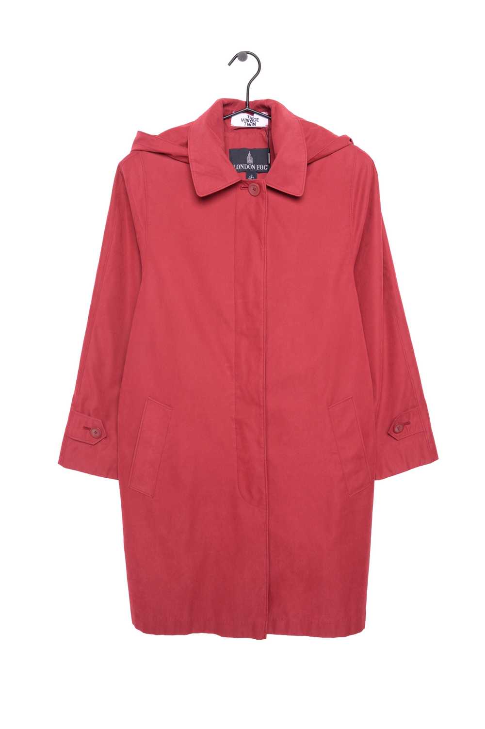 Red Hooded Trench Coat - image 1