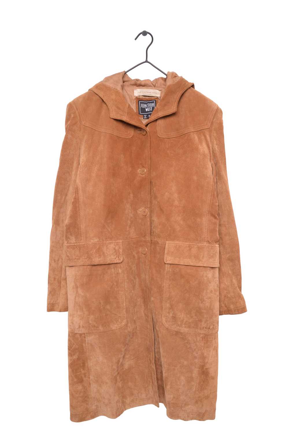 Hooded Suede Long Jacket - image 1