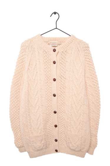 Wool Irish Cable Knit Cardigan