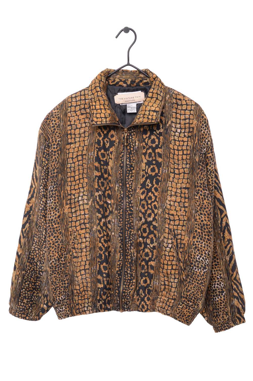 Silk Animal Print Windbreaker - image 1