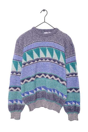 1980s Pastel Geometric Sweater - image 1