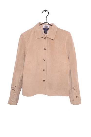 Suede Button Down Top - image 1