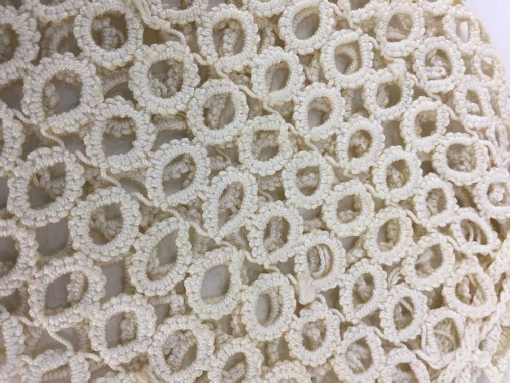 Antique Edwardian 1900s White Cotton Crochet Even… - image 5