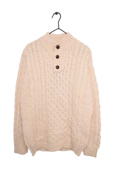 Wool Irish Cable Knit Sweater