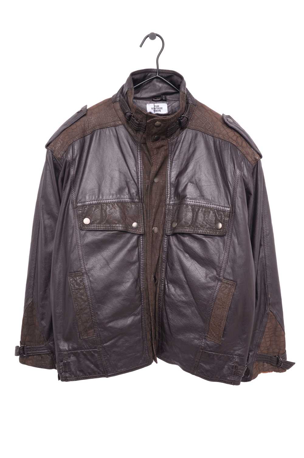 Chocolate Brown Leather Jacket - image 1