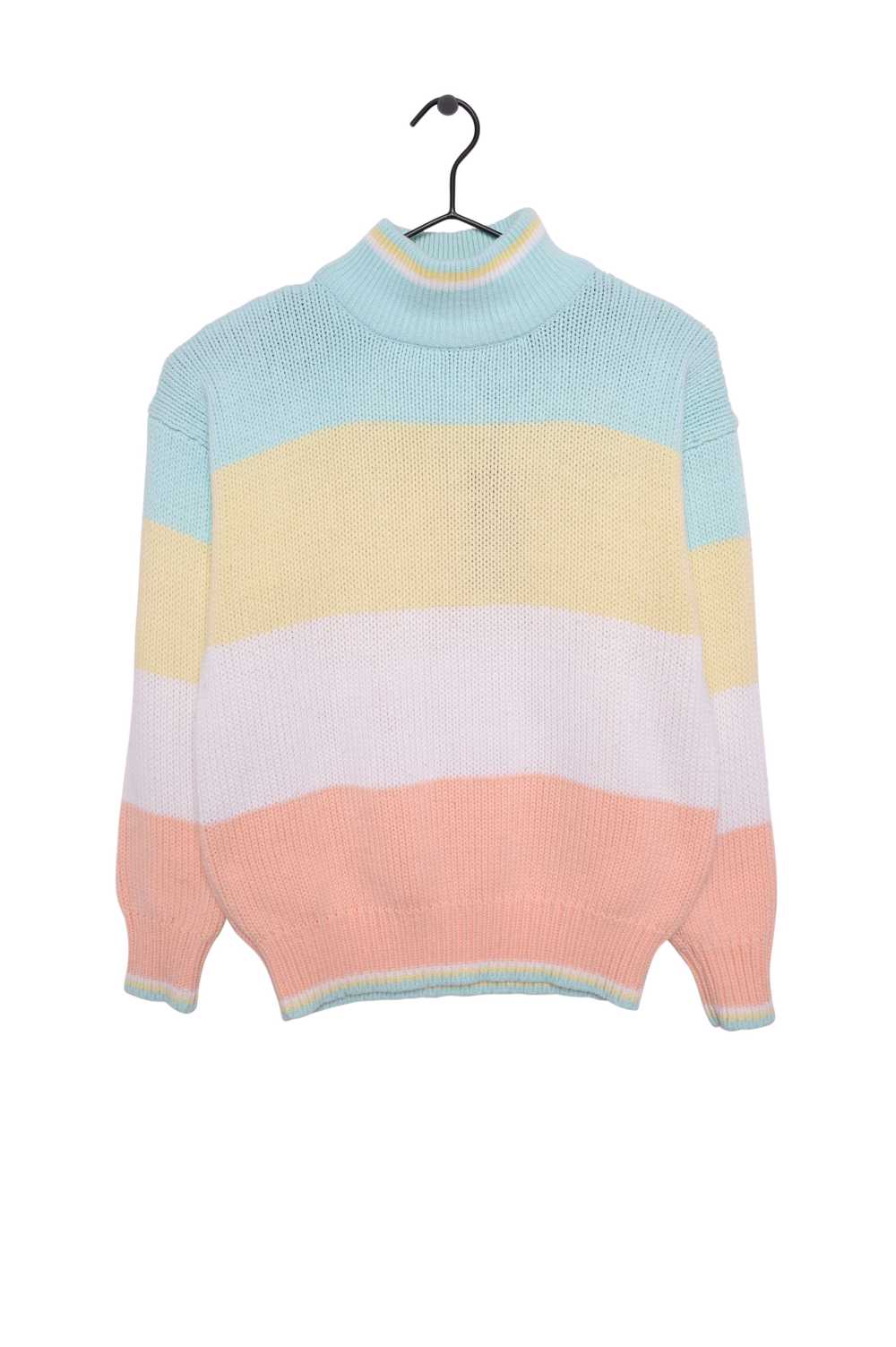Pastel Stripe Turtleneck Sweater - image 1