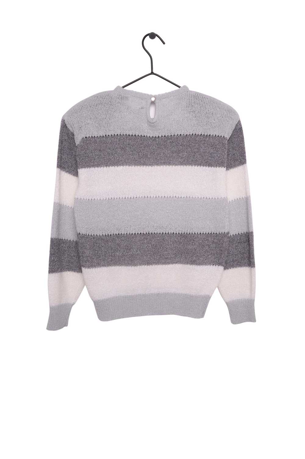 1980s Grayscale Stripe Sweater - image 2