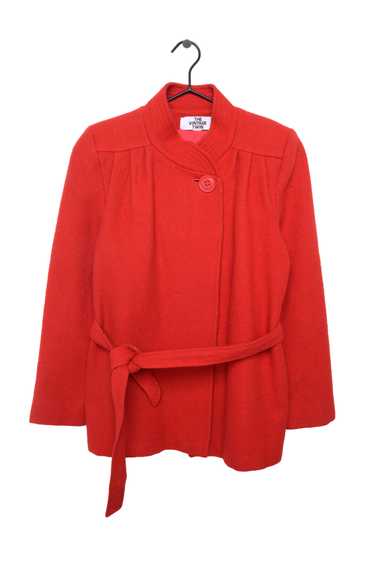 Cherry Red Belted Wool Jacket - image 1