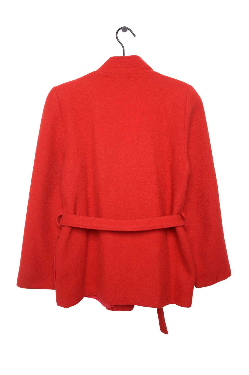 Cherry Red Belted Wool Jacket - image 2