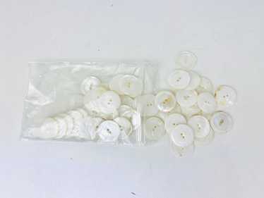 Antique Large Round White Mother of Pearl Buttons… - image 1