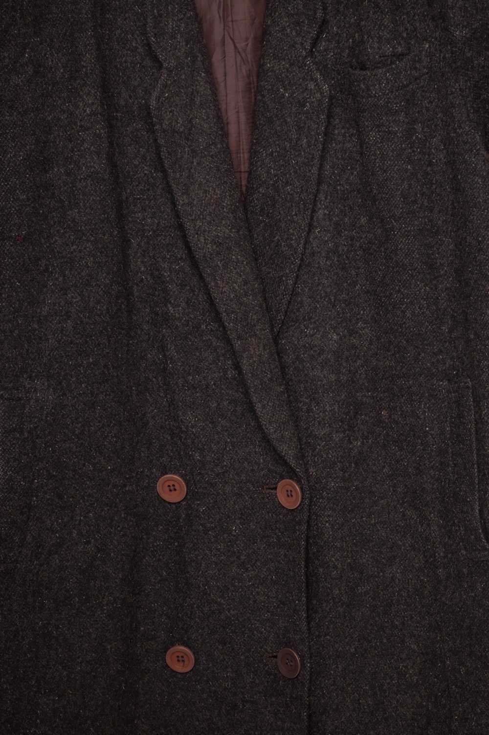 Textured Chocolate Wool Coat - image 2