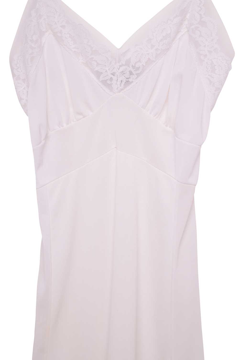 White Lace Panel Slip Dress - image 2