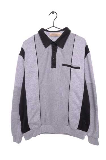 Gray Colorblock Collared Sweatshirt - image 1