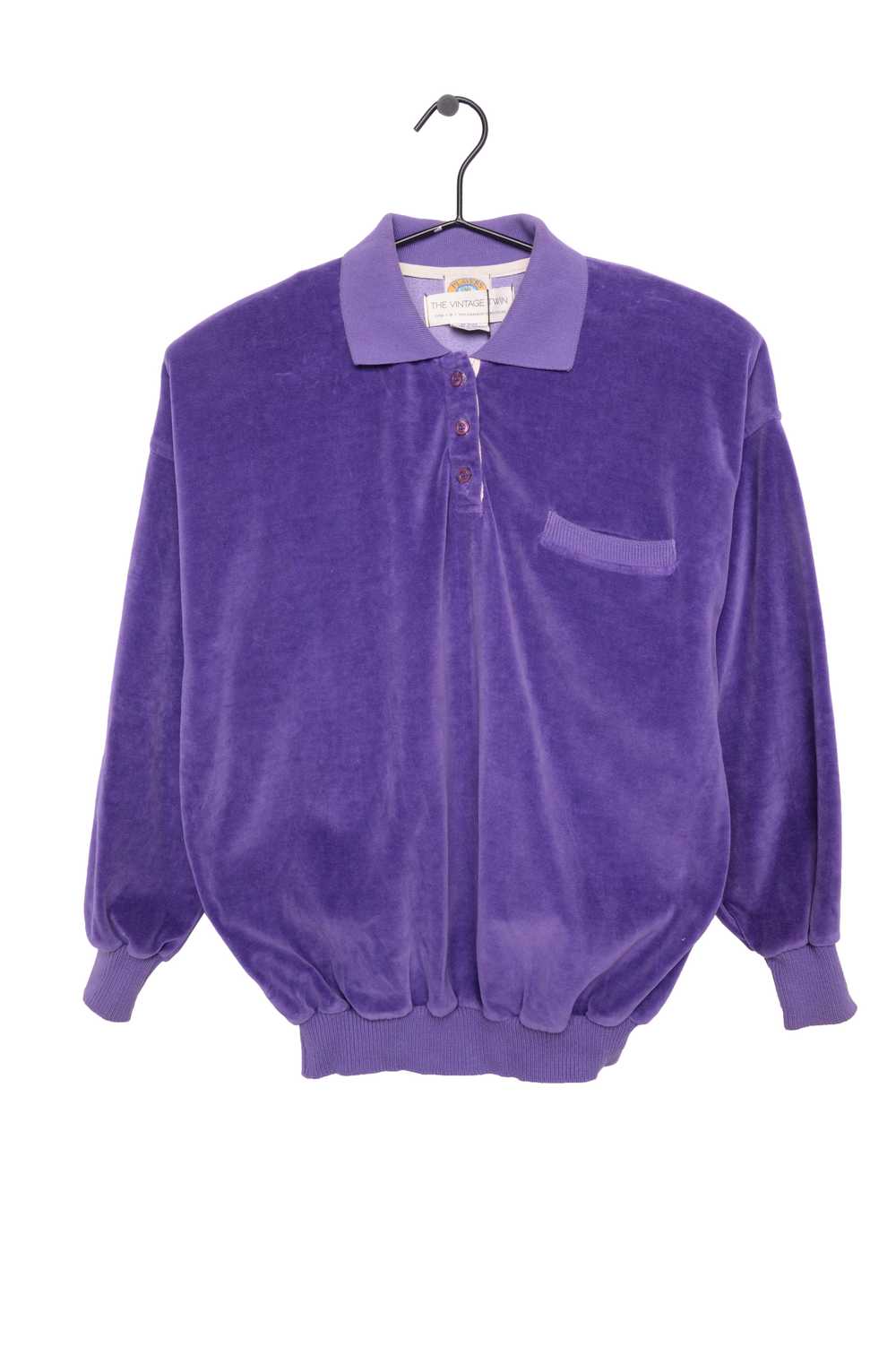 1990s Purple Velour Shirt - image 1