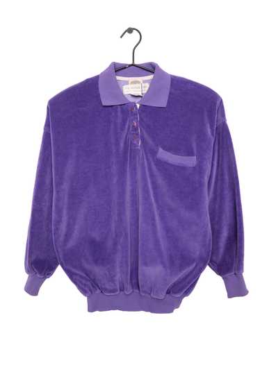1990s Purple Velour Shirt - image 1