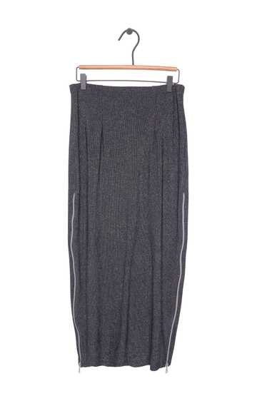 Metallic Maxi Zipper Skirt