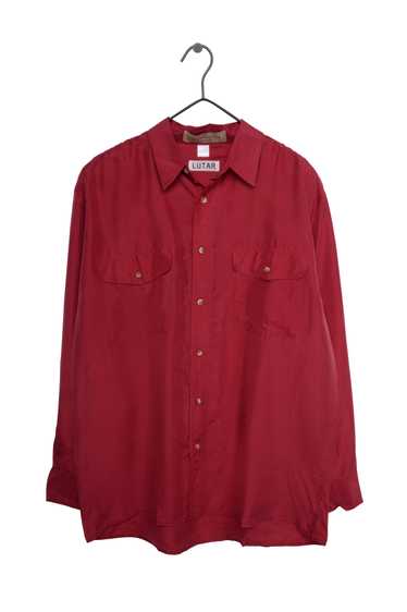 Red Silk Button Down