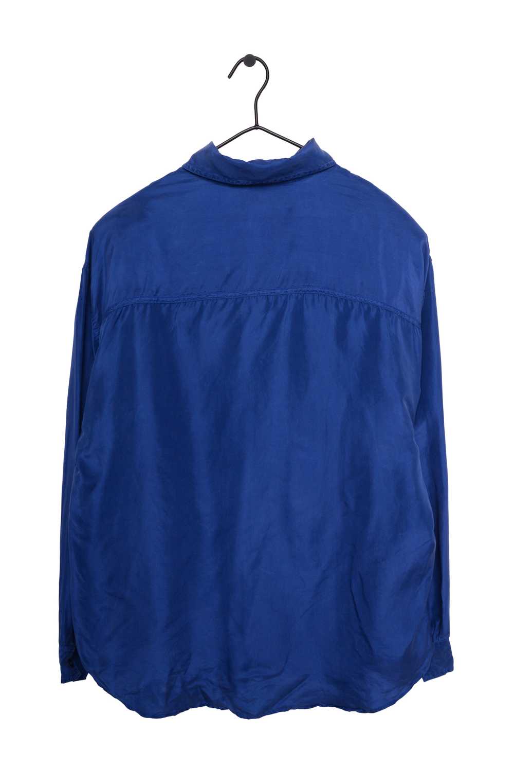 Blue Silk Button Top - image 2