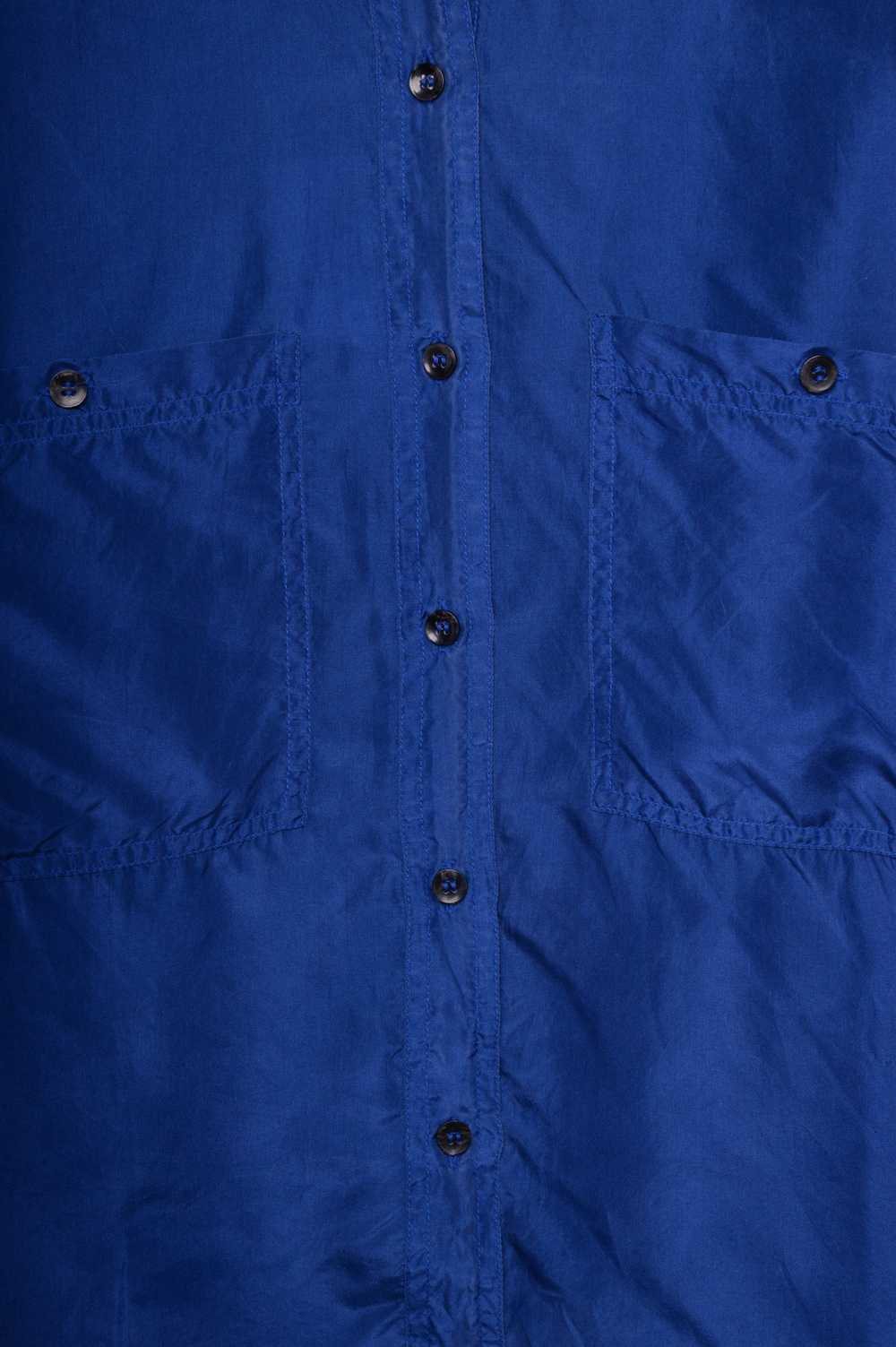 Blue Silk Button Top - image 3