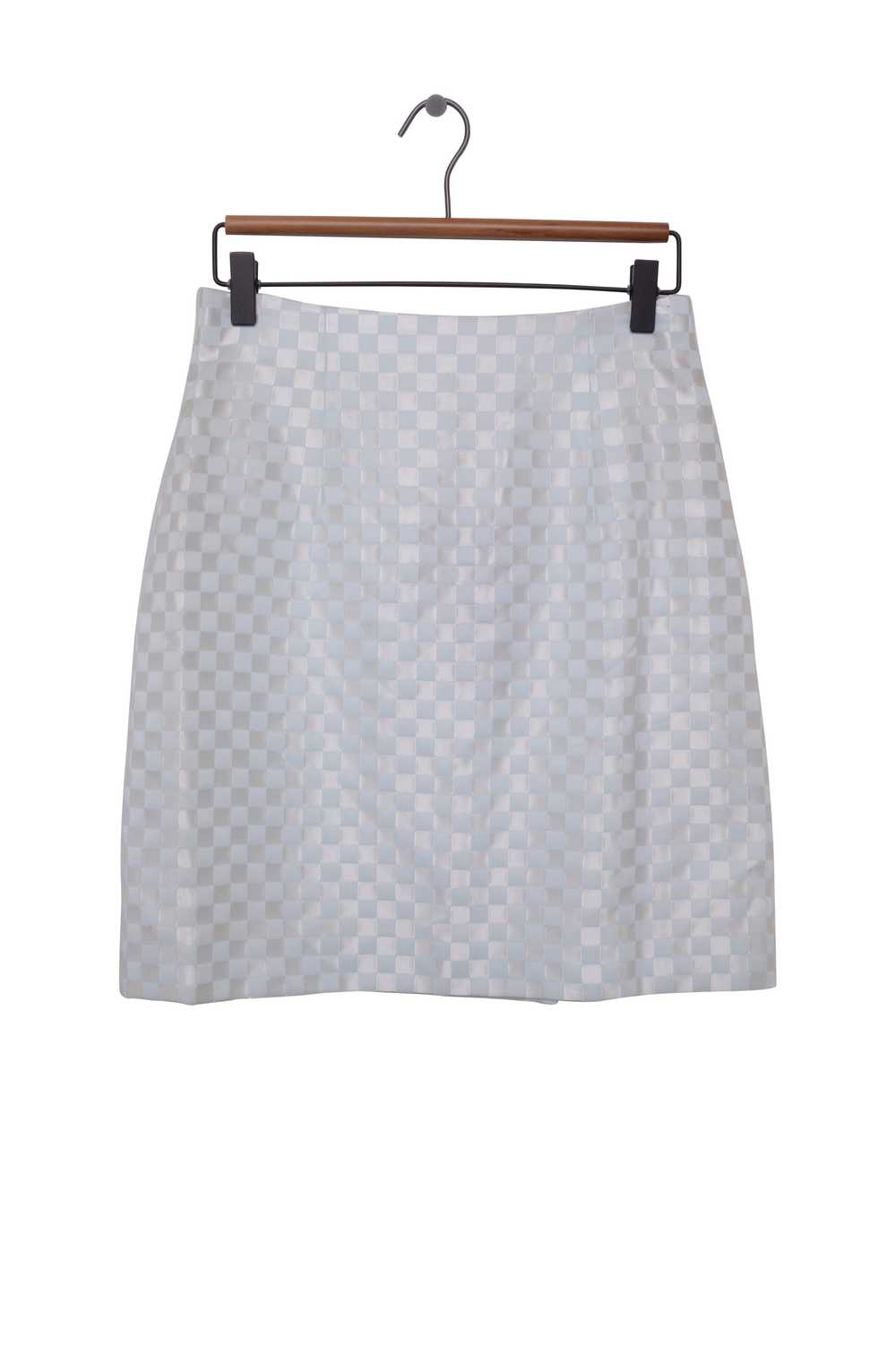 Mint Green Checkered Mini Skirt - image 1