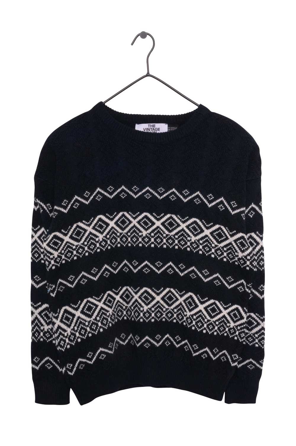 Black Geo Ski Sweater - image 1