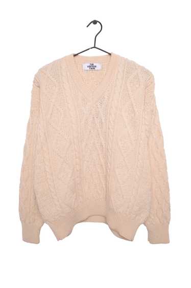 Sacai Cable-knit wool peplum cardigan - Gem