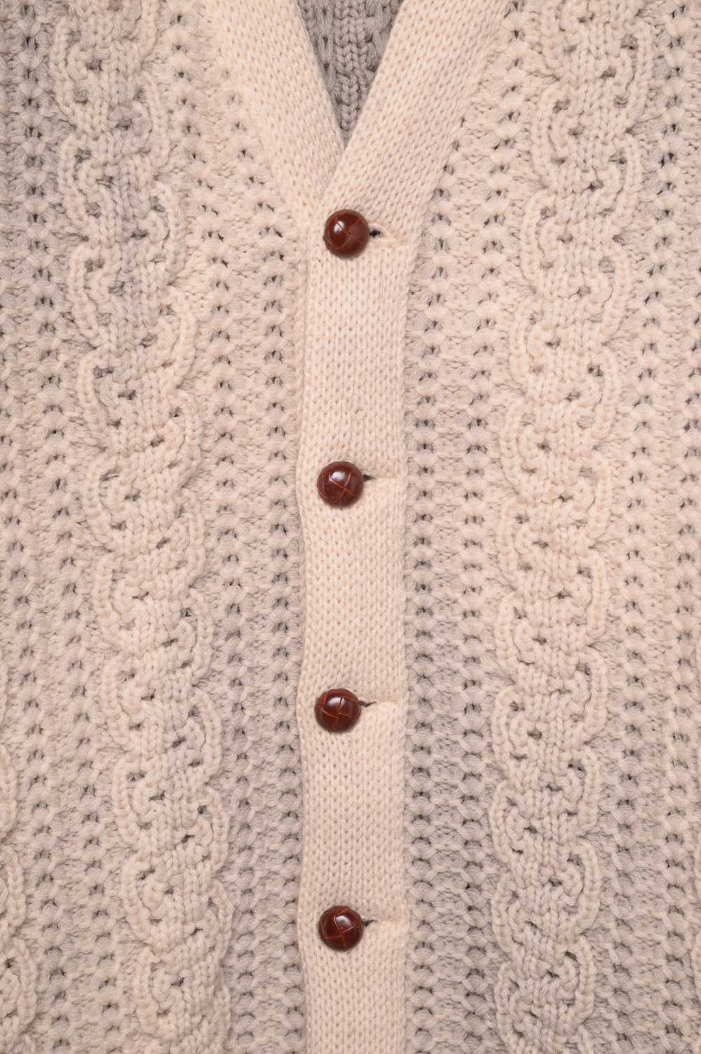 Wool Cable Knit Cardigan - image 3