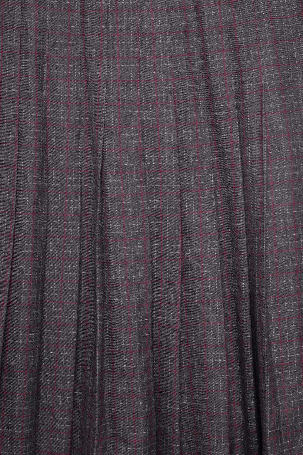 Pleated Plaid Midi Skirt - image 2