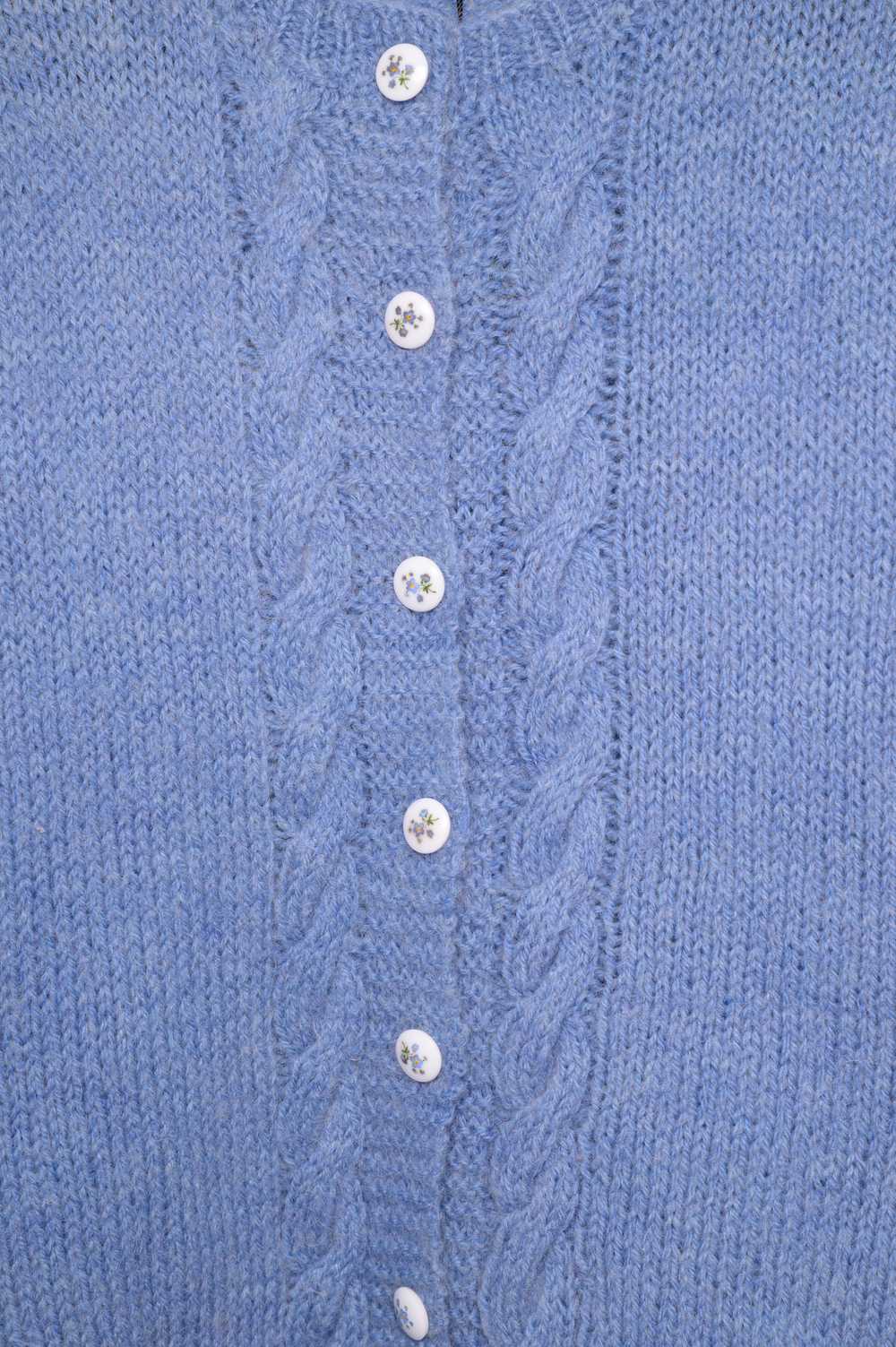 Blue Cable Knit Cardigan - image 2