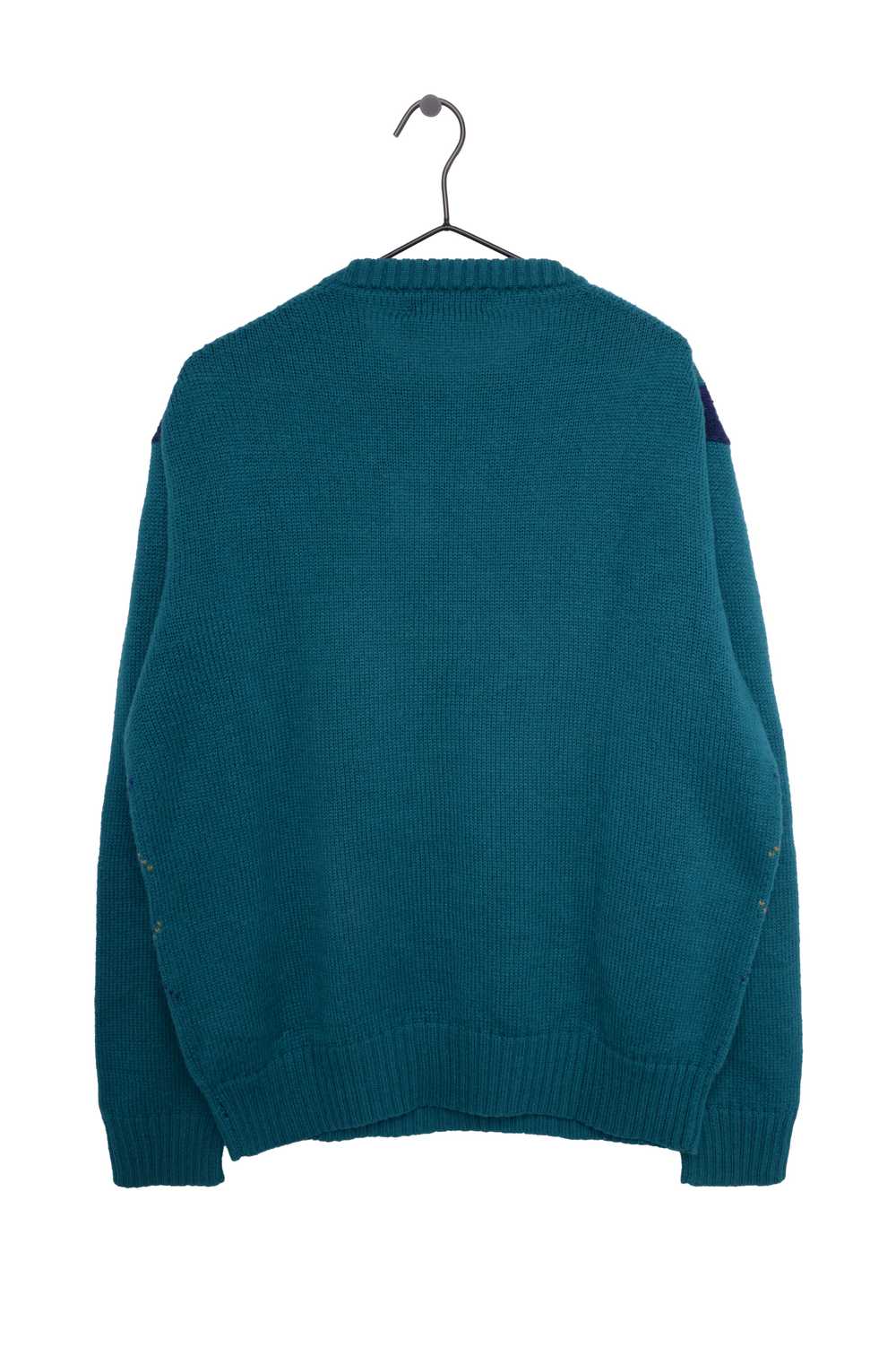 Teal Argyle Sweater - image 3