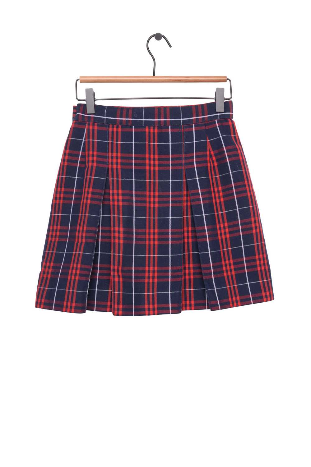 Pleated Plaid Mini Skirt - image 3
