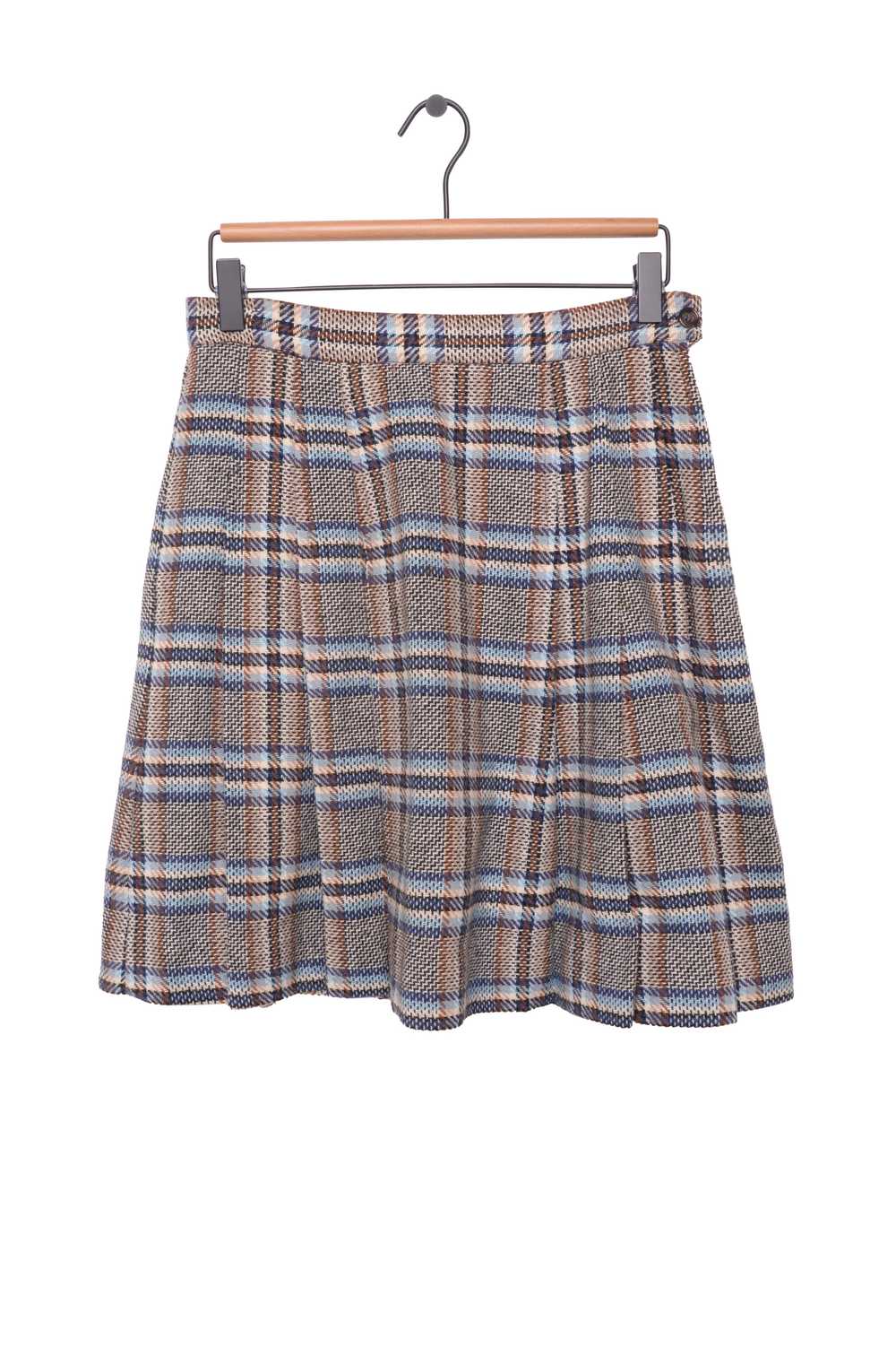 Plaid Wool Mini Skirt - image 1