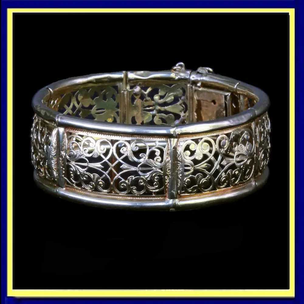 Antique Victorian cuff bracelet bangle 18k gold o… - image 5