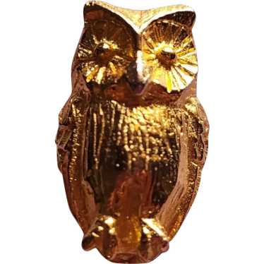 Mimi di Niscemi 1970's Gold Tone Owl Pin