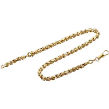 Gold watch chain necklace crafted from 18-karat r… - image 1