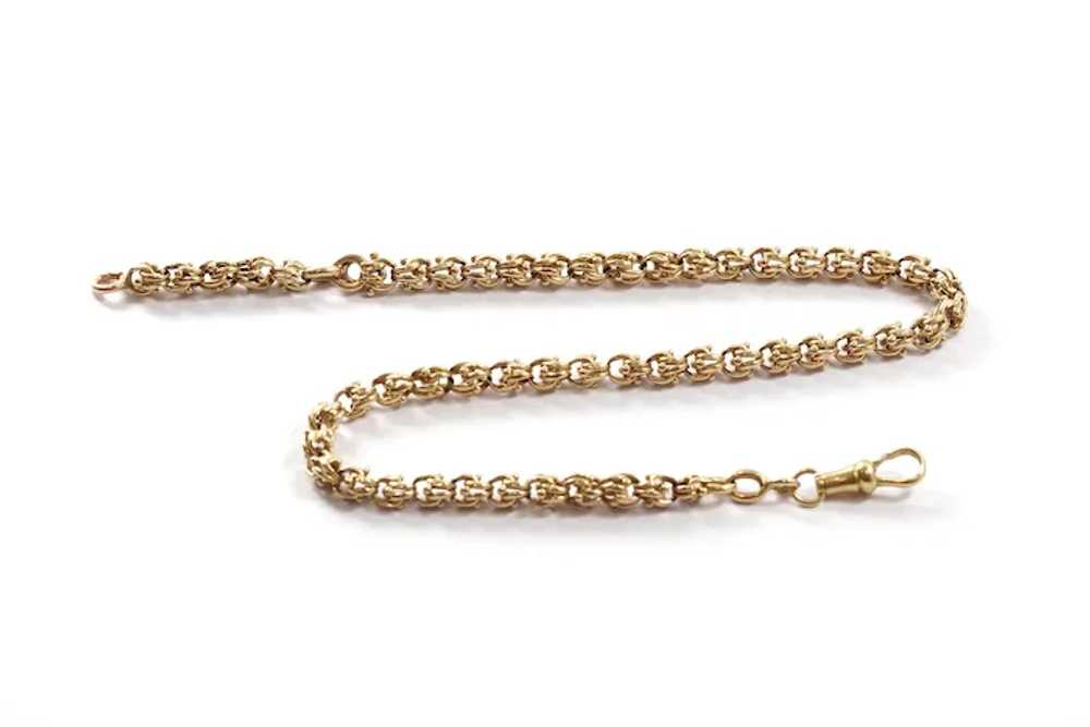 Gold watch chain necklace crafted from 18-karat r… - image 2