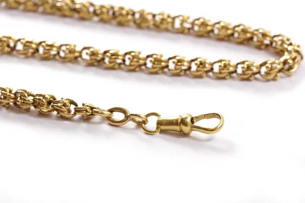 Gold watch chain necklace crafted from 18-karat r… - image 3