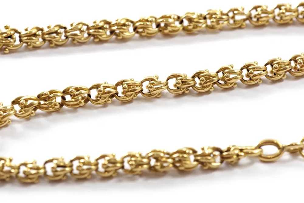 Gold watch chain necklace crafted from 18-karat r… - image 4