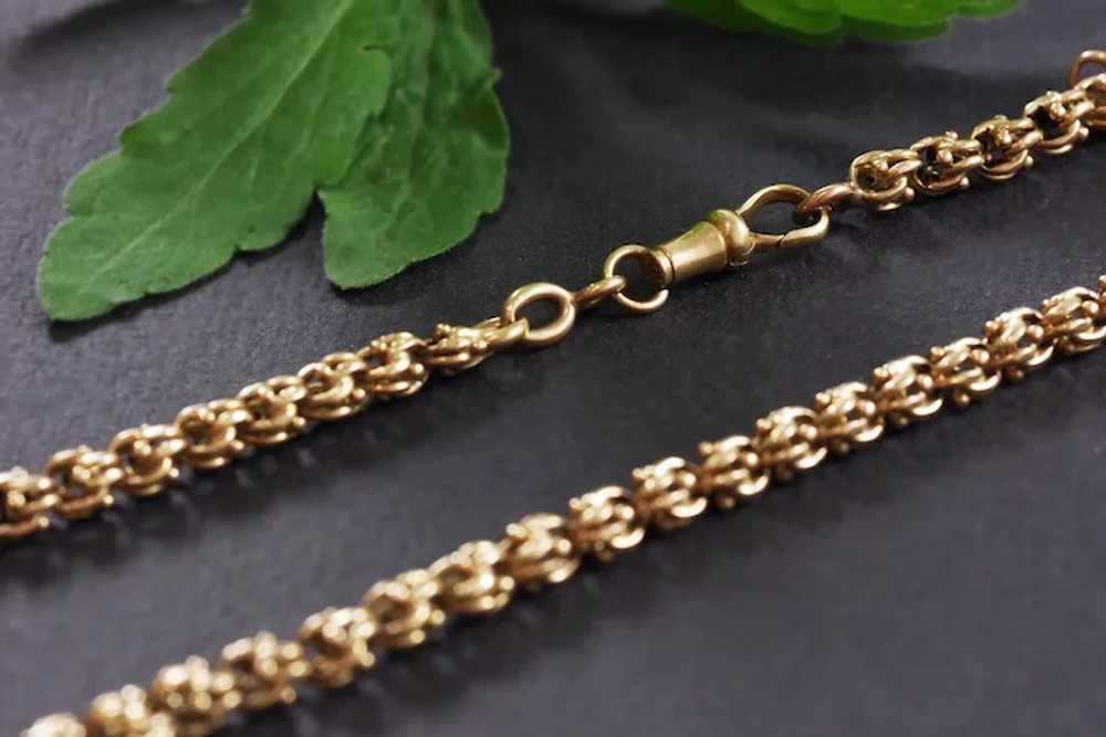 Gold watch chain necklace crafted from 18-karat r… - image 9