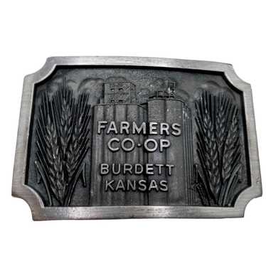 Vintage Burdett Kansas Belt Buckle Vintage Farmers