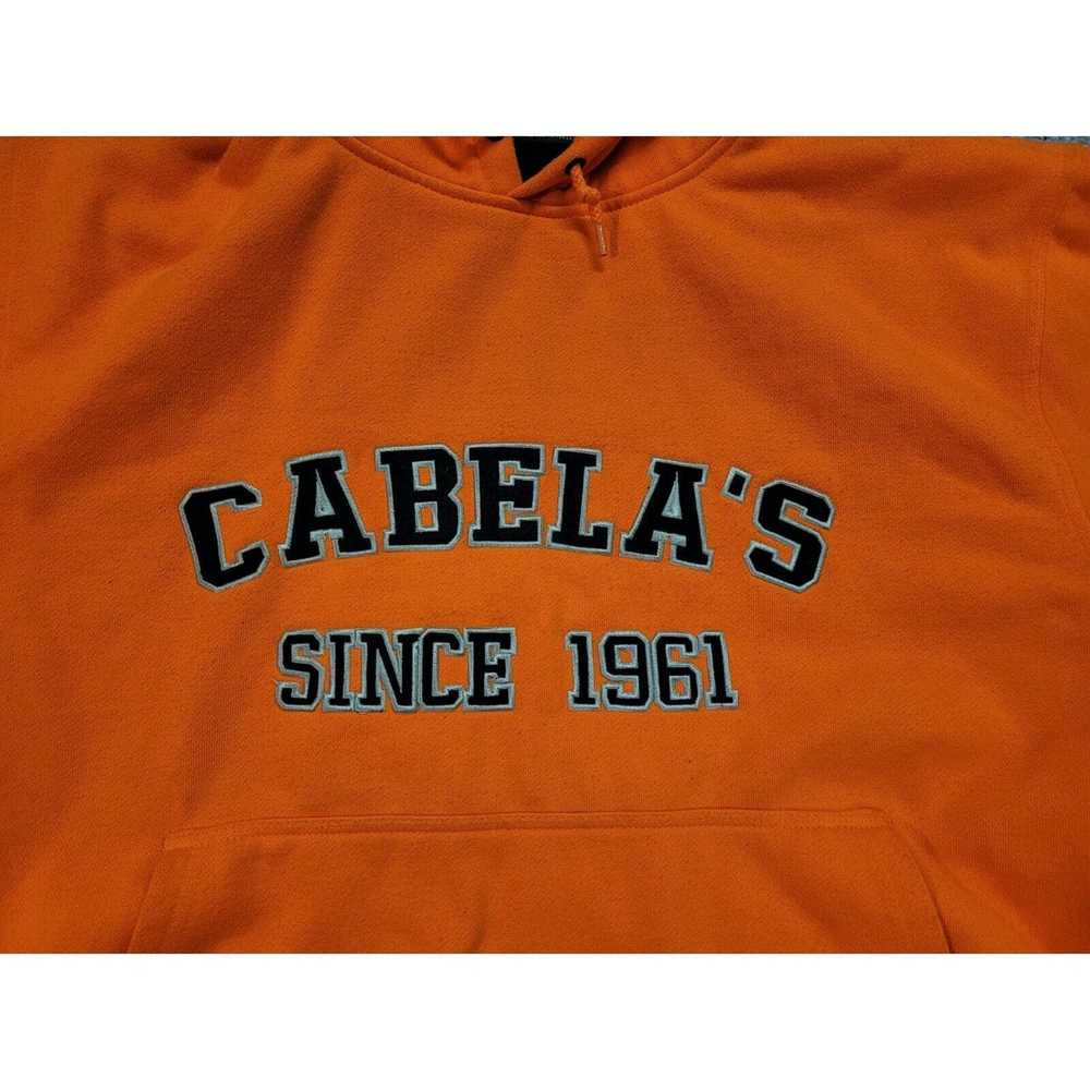 Vintage Cabelas Sweater Mens Large Orange Hoodie … - image 3