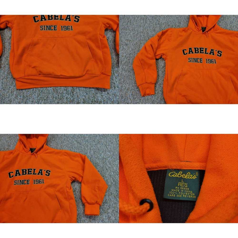 Vintage Cabelas Sweater Mens Large Orange Hoodie … - image 4